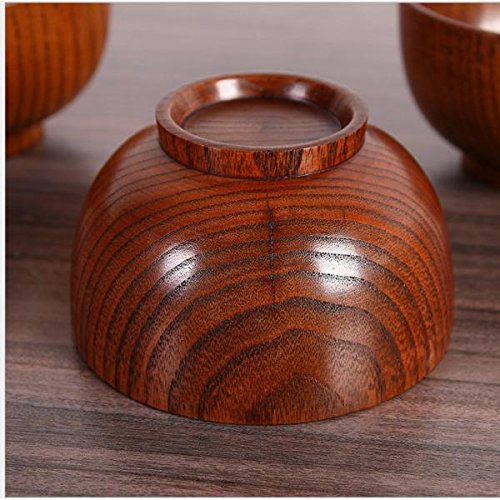 Tigela de madeira de jujujuba natural estilo japonês para servir sopa de bailarina chinesa para cria