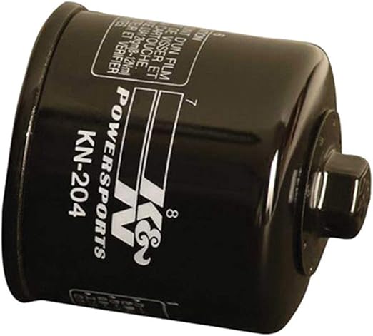 K&N Motorcycle Oil Filter: High Performance Black Oil Filter with 17mm nut designed to be used with synthetic or conventional oils fits Honda, Kawasaki, Triumph, Yamaha Motorcycles KN-204