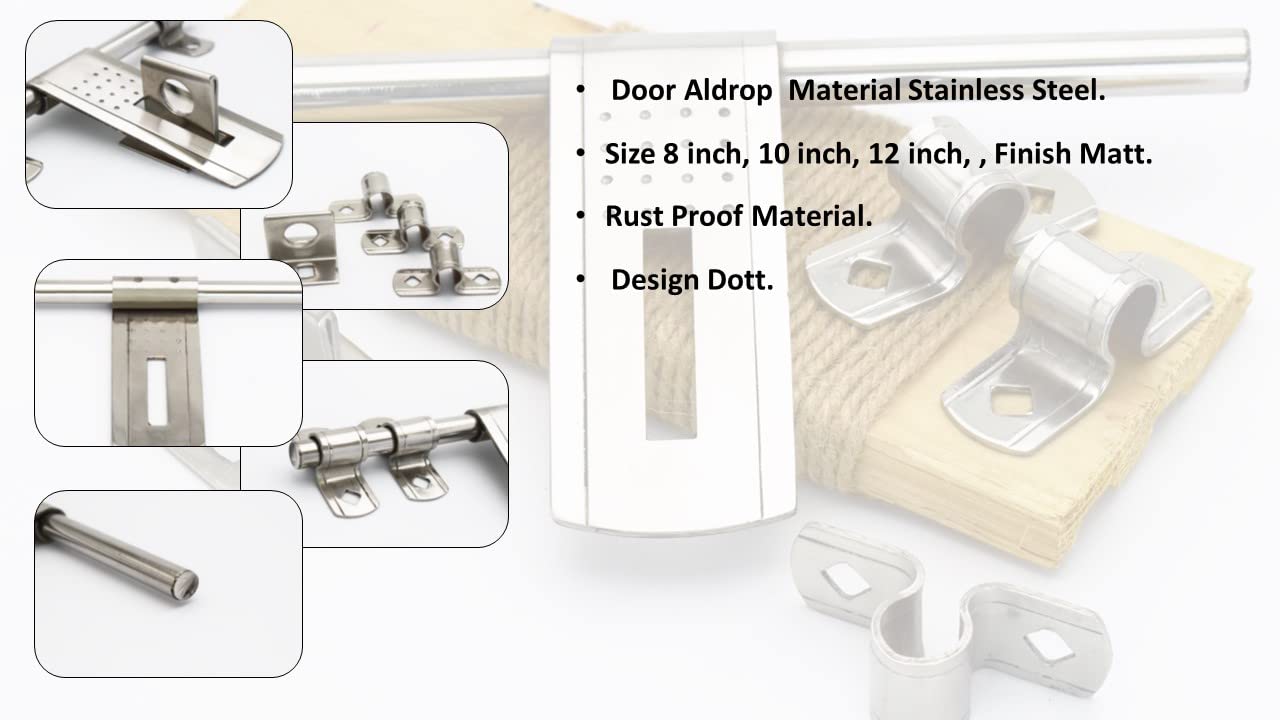 RAB Aldrop Stainless Steel Aldrop for Main Doors Pack of 6 (Code:- ALD 8" DOT, Size:- 2mm Full Gage) — Amazon image 8