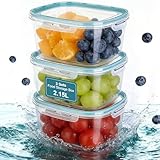 VINATO 3-teiliges Frischhaltedosen-Set mit Deckel, 2,15 L – Luftdichte Aufbewahrungsboxen aus BPA-freiem Kunststoff, stapelbar für Vorräte wie Müsli, Mehl, Nüsse & Kaffee