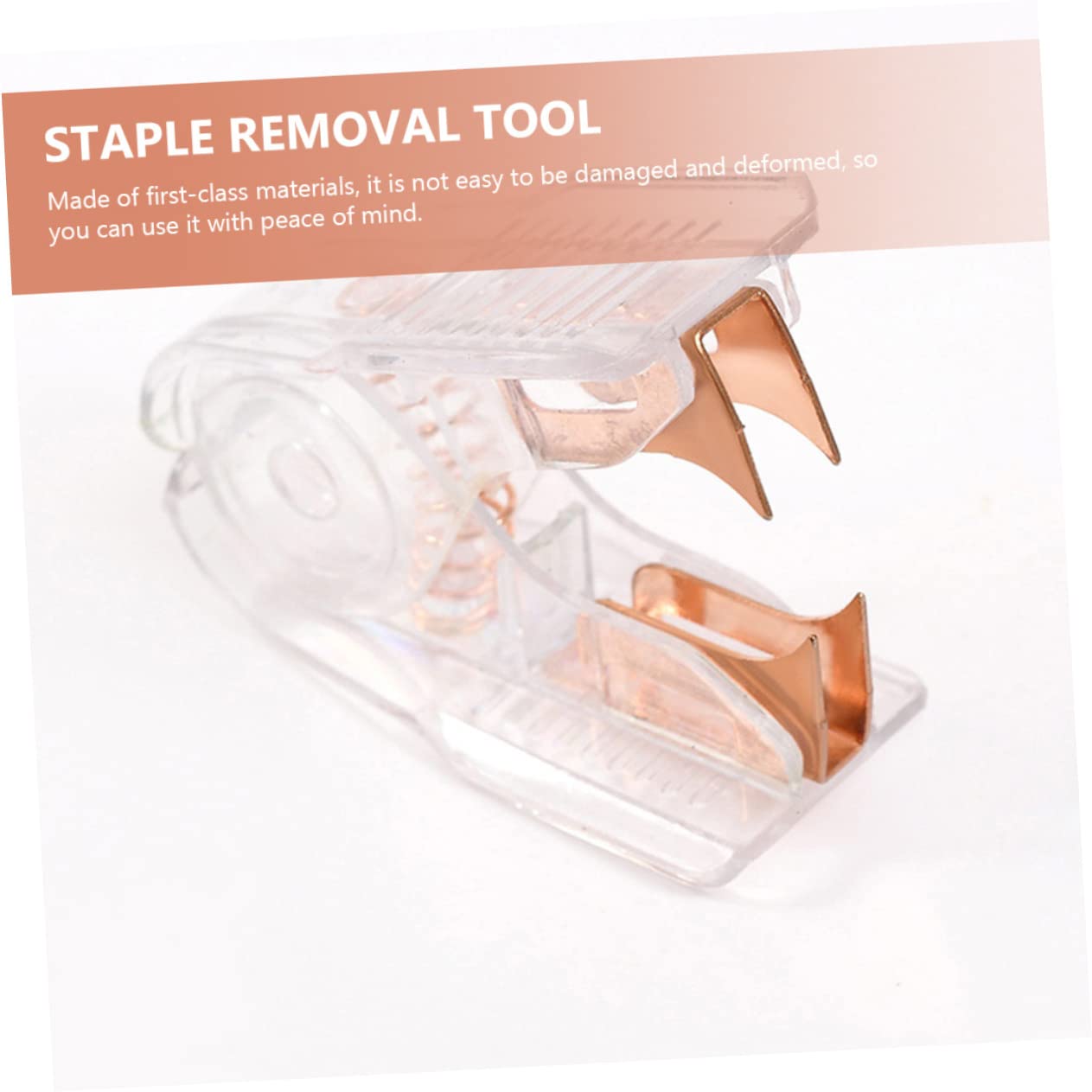 Lurrose 10 Pezzi Di Base Ufficio in Oro Rosa Levapunti Piatto Strumento Estrattore Di Punti Metallici Strumenti Per Tappeti Strumento Per La Rimozione Dei Punti Metallici Plastica