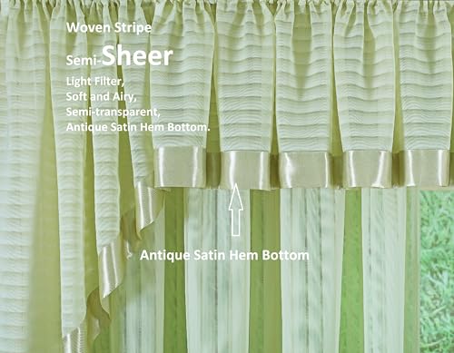 Today's Curtain, Silhouette Stripe Sheer Tie-up Shade, Sage, 58" W x 63" L by Today's Curtain - Image 3