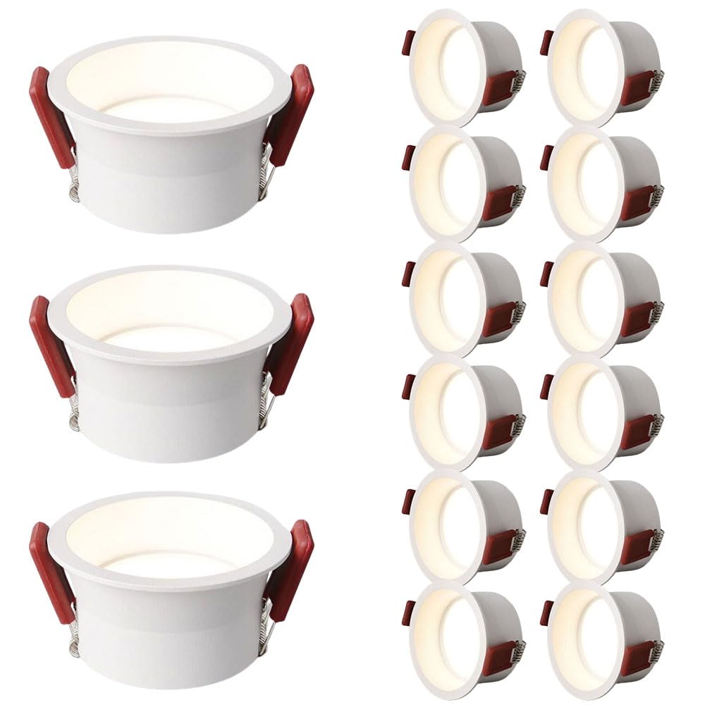 JKJZSALJ 15 Pack Recessed Lighting Led,All-Aluminum Recessed Ceiling Light,5W,7W,10W Ultra-Thin Anti-Glare Recessed,Eye-Protecting Narrow Edge Light For Living Room Aisle,7w-6000K