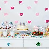 KoalaBear Brand Wall Decal Pink Elephants Peel & Stick Removable Wall Sticker for Children Nursery/Bedroom/Playroom, 27 PCS