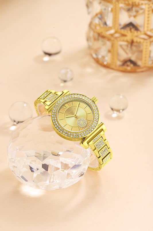 Image of Giordano Luxury Analog Watch for Women - Elegant Crystal Design with sub dial and Diamond Studed statinless Steel Strap