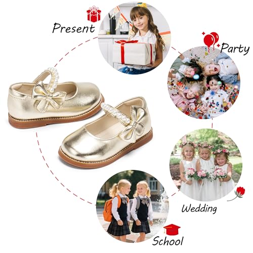 Image of PHIRAMIN Toddler Girl Mary Jane Dress Shoes-Little Girl School Uniform Shoes for Wedding Party