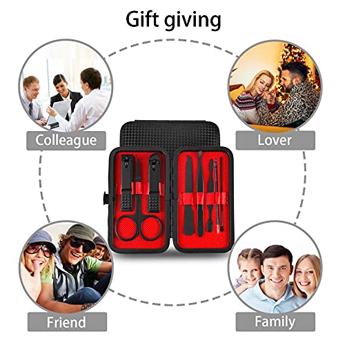 iZhuoKe Maniküre Set,Luxus Maniküre 8 In 1 Edelstahl Professionelle Pediküre Set,Edelstahl Pflege Werkzeuge Mit Schwarz… – Bild 7