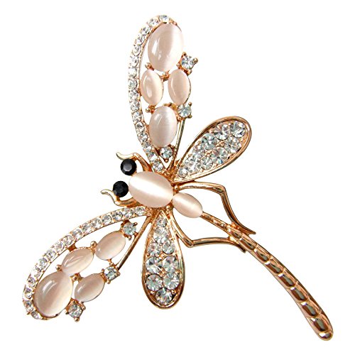 Broche de libélula Navachi en oro 18K para elevar tu vestimenta en bodas y cócteles