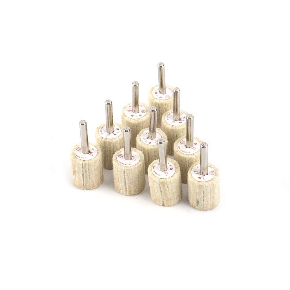 10Pcs 30mm Wool Abrasive Mounted Flap Polishing Buffing Wheel with 1/4