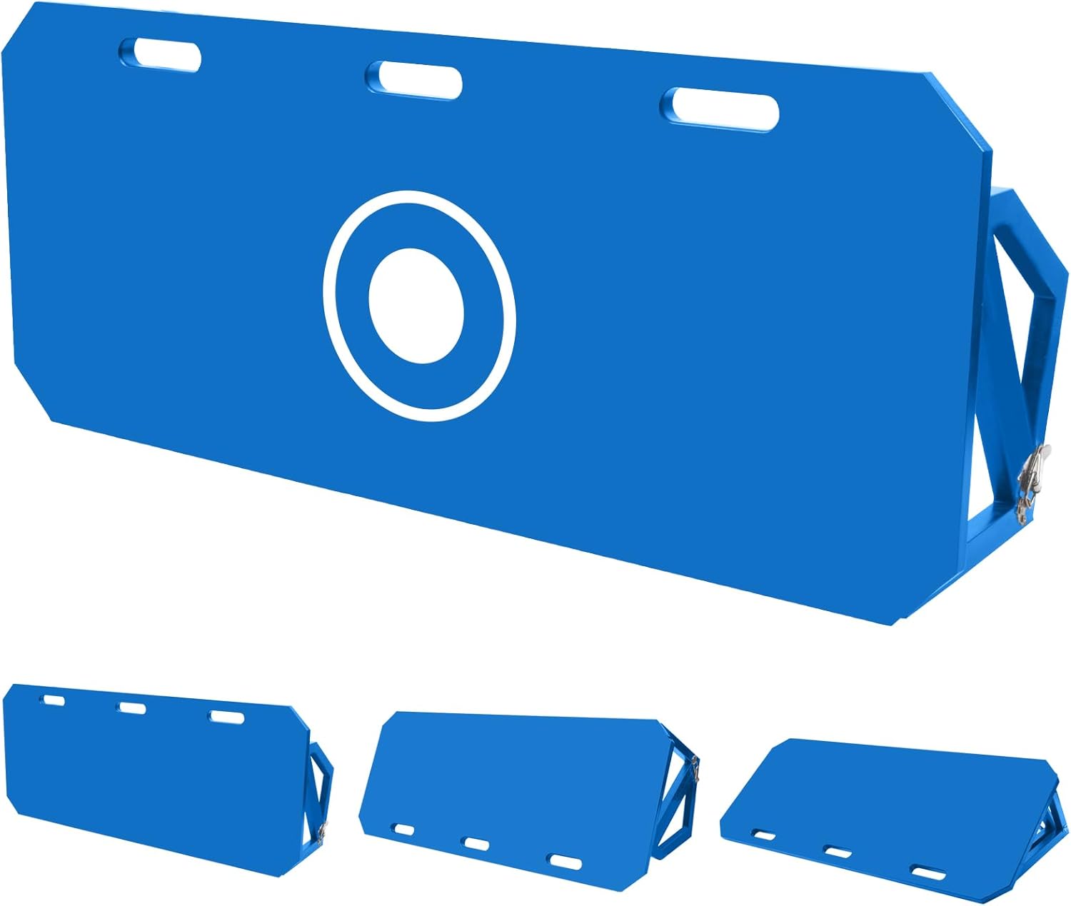 Upgrade 3-Angles Soccer Rebounder Board, Portable Soccer Wall for Adults & Kids, Foldable Soccer Training Equipment for Passing & Shooting Practice Blue 40"x16"