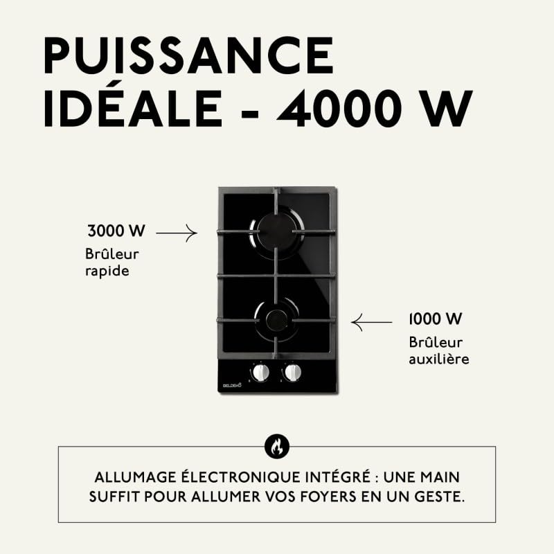 BELDEKO BTG2Z-D01VNO DOMINO Einbaugas mit 2 Kochfeldern