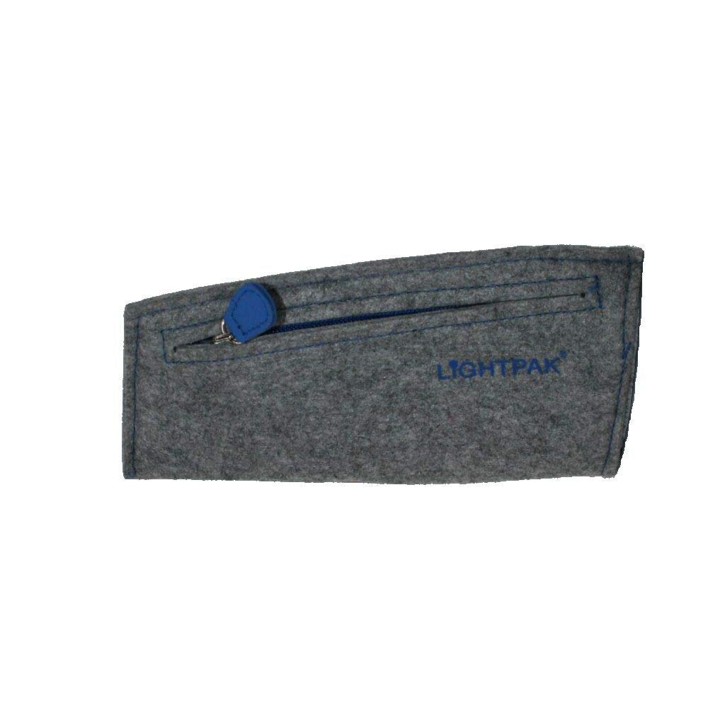 LIGHTPAK 43095 - Estuche para lápices Drop, color gris claro, estuche de fieltro, estuche con gran compartimento principal y cremallera, para oficina y escuela, aprox. 11 × 20 × 2,5 cm