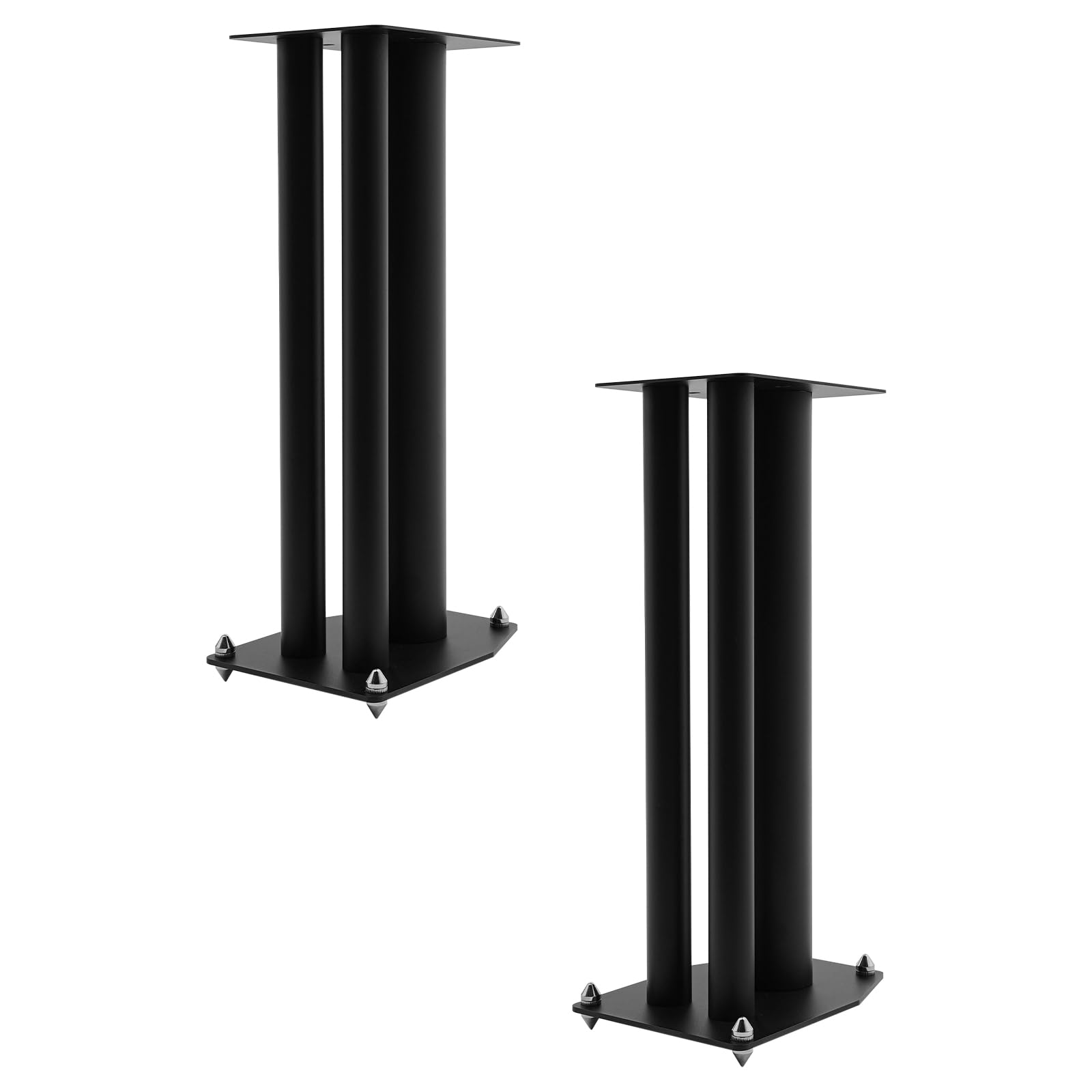 2 soportes para altavoces independientes con clavos para los pies, soporta 50 kg, altura 60 cm, soporte universal para cajas de audio electrónica, color negro