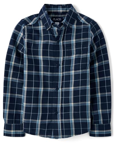 The Children's Place Boys' Long Sleeve Plaid Flannel Button Down Shirt