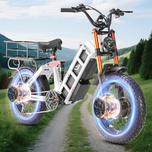 Image of 2026 Eahora 5400W Juliet Pro 2 Electric Bike for Adults 43MPH Dual Motor 70Ah Ebike 200Miles Long Range Electric Bicycle, 20'' Fat Tire Full Suspension Electric Mountain Bike for Commuting /Delivery