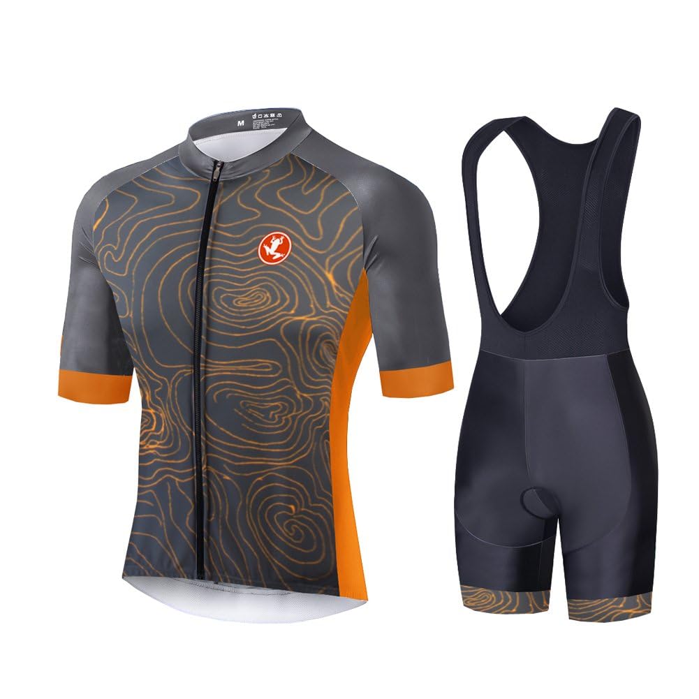 UGLY FROG Men's Cycling Jersey Set Bicycle Short Sleeve Shirt + 3D Cushion Shorts Padded Trousers 77US13