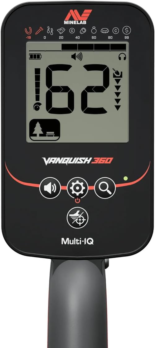 MINELAB Vanquish 360 Fully-Automatic Lightweight Waterproof Metal Detector with Multi-IQ Technology, Includes V10X 10" Double-D Coil