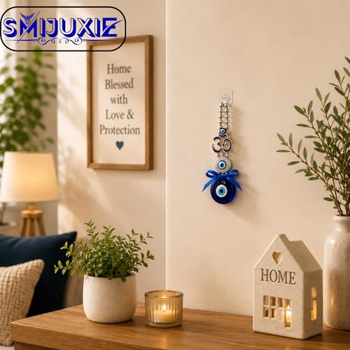 Image of Evil Eye Om Hanging for Home Decor & Protection, Turkish Nazar Battu Door Hanging with Blue Evil Eye Charm, Feng Shui Vastu Hanging for Main Door, Office, Car & Wall Decoration (Pack of 1)