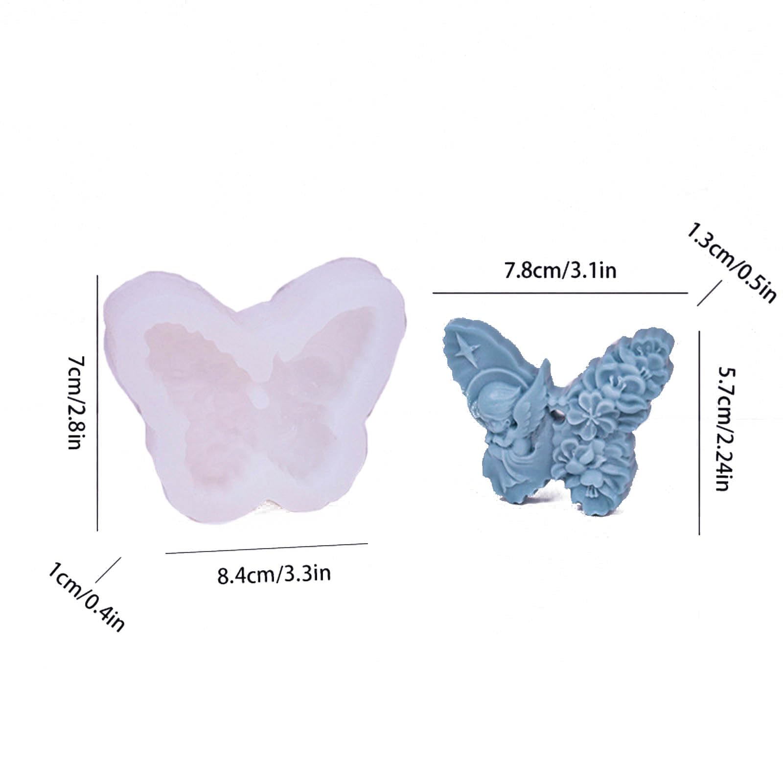 GXGM 2 pezzi di stampi in silicone a forma di farfalla, stampi per candele fai da te 3D, per realizzare candele e sapone