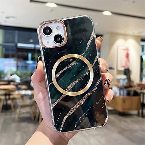 Coque marbre noir iPhone 13 premium avec placage métallique doré antichoc