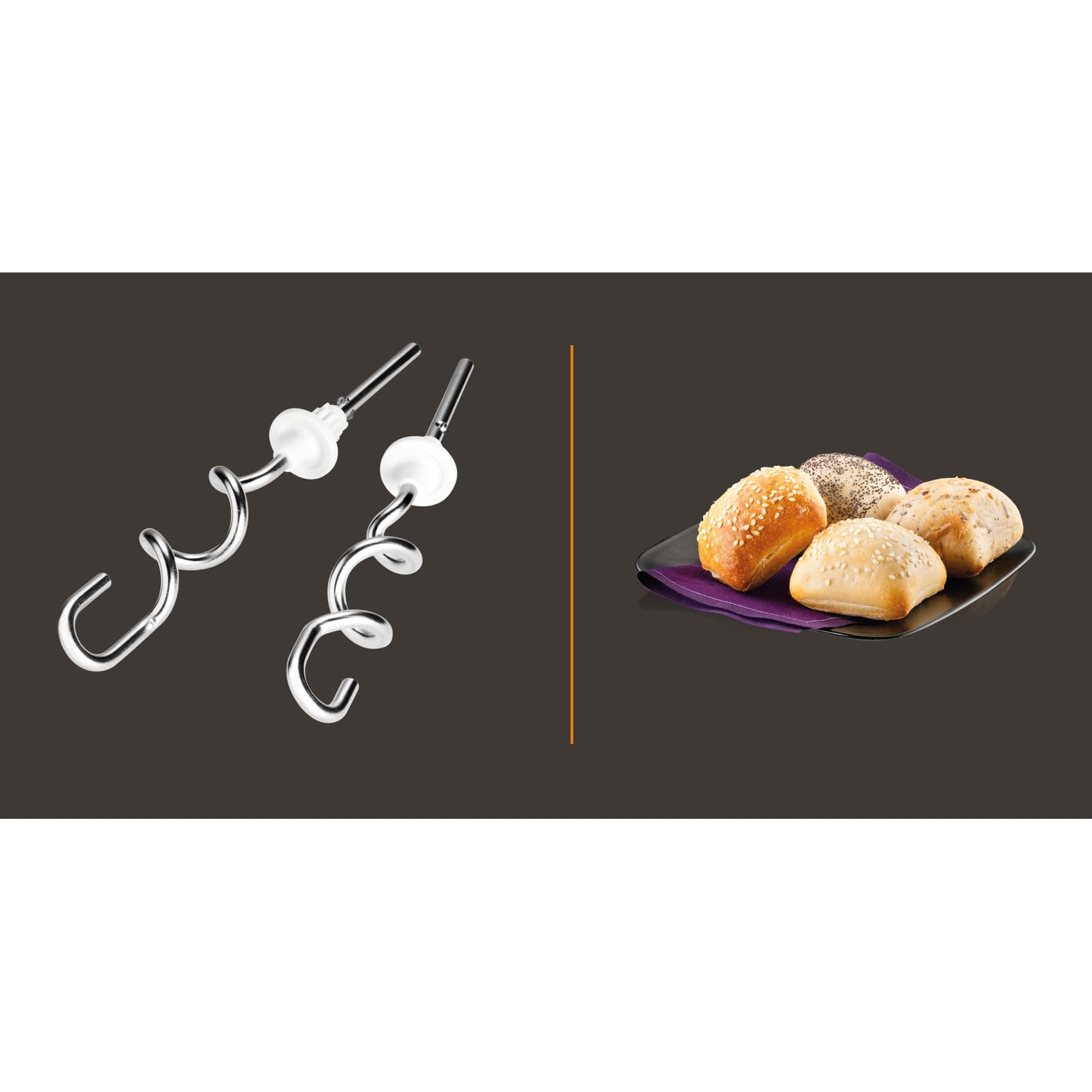 KRUPS 3MIX 7000 Handmixer, 500W, ergonomischer Griff des Mixers, stufenloser Geschwindigkeitsregler + Turbo- & Auswurftaste, Schneebesen & Knethacken aus Edelstahl, bis zu 1kg Brotteig, weiß, F6081
