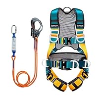 Magicbox Fallschutz Auffanggurt mit Verdickte Lendenwirbelstütze für Outdoor Baumklettern Bergsteigen Rettungsdienst Fallschutz Auffanggurt Absturzsicherung Sicherheitsgurt Set