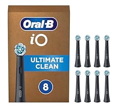 Oral-B iO Ultimate Clean Original Electric Toothbrush Heads, Black, Pack of 8 Replacement Toothbrush Heads with Angled Bris…