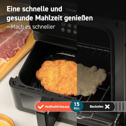 COSORI Heißluftfritteuse Airfryer, 12-in-1 Air Fryer XXL 6,2L, Heissluftfritteuse mit Sichtfenster & Shake-Reminder, 80 Rezepte, 55 Prozent energiesparend, spülmaschinenfeste Körbe – Bild 6