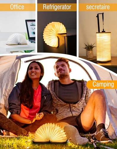 Image of Originality Folding Accordion Lamp, Warm Light Lamp, Portable Desk Lamp, Japanese Gifts, Creative LED Paper Lantern with USB for Home Decoration(Bamboo)