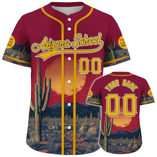 Camiseta personalizada de béisbol, nombre y número cosidos impresos, camiseta de sóftbol para mujer, hombre, jóvenes y niños miniatura 1