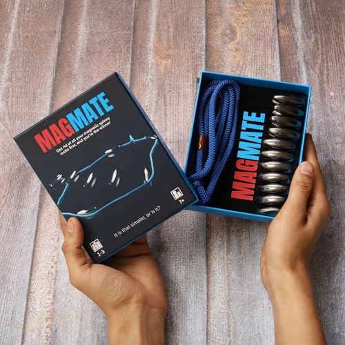 Image of MAGMATE Spin Original Magnetic Board Game - Ages 3+ Fun Strategy & Educational Game for Kids & Adults - 18 Spinny Magnets, Travel Bag and Lanyard