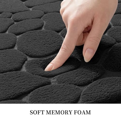 Image of Memory Foam Bath Mat Cobblestone Bathroom Rugs Bath Mats for Bathroom Machine Washable Bath Rugs