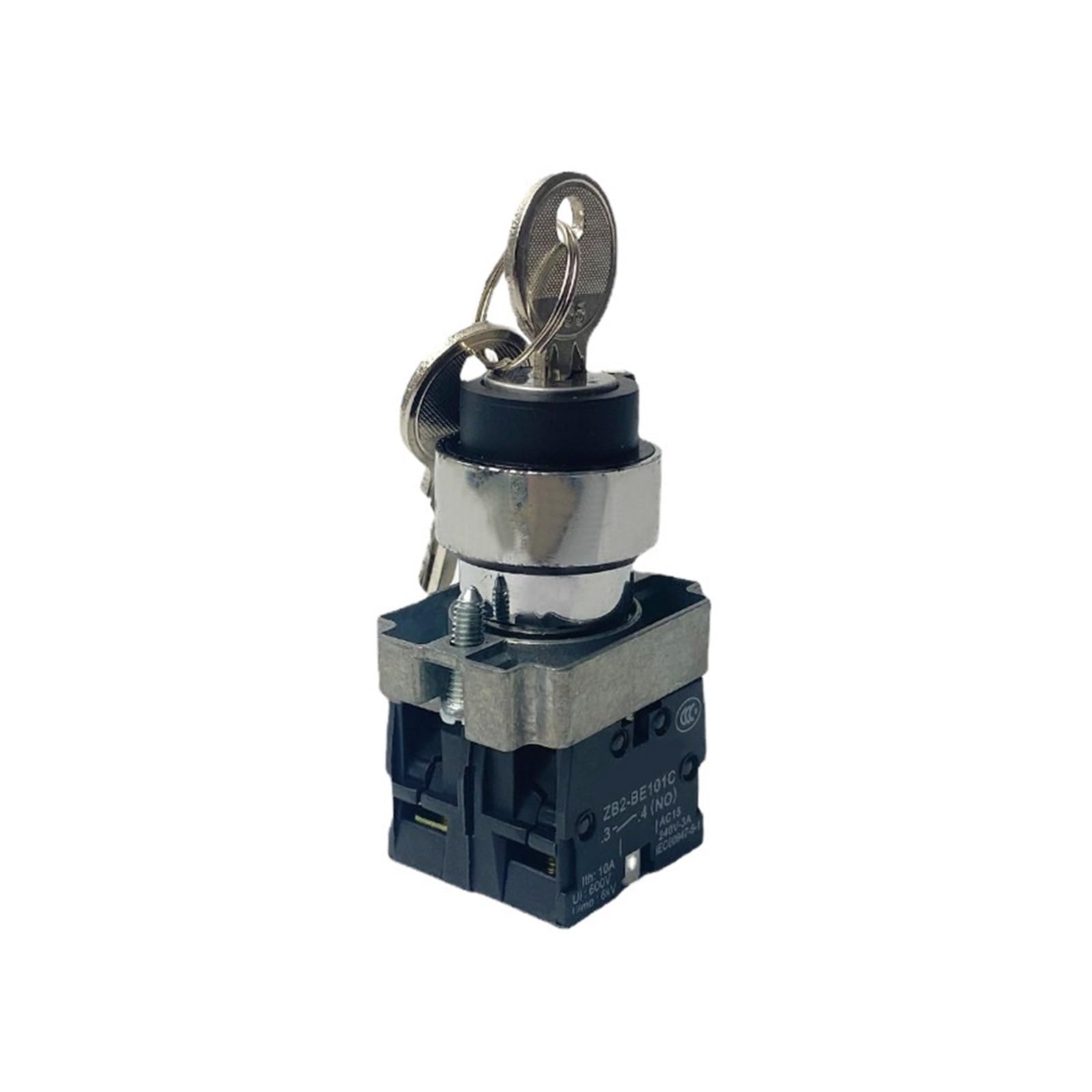 YWZVBSDCS XB2-BG33 BG23 BG35 rotary key button switch, 3-position self-locking selector, 2 1NO1NC 10A 22mm(5pcs,3 Position 1NO1NC)