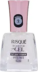 Top Coat Fixador Efeito Paetê Risqué Diamond Gel 9,5ml