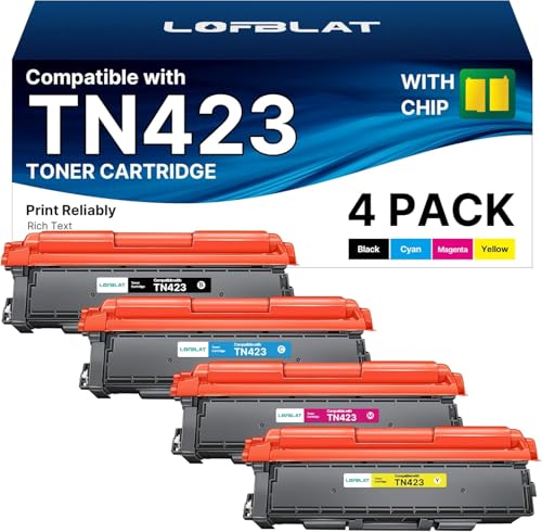 LOFBLAT TN423 TN421 Kompatibel für Brother MFC-L8690CDW TN-423 TN-423BK TN-421 für Brother MFC L8690CDW DCP-L8410CDW MFC-L8900CDW HL-L8260CDW HL-L8360CDW (Schwarz Cyan Gelb Magenta 4-Pack)