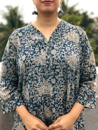 Image of Modestouze Attires Single Kurti for Women - Polyester Rayon Floral Printed Straight Cut Kurti Full Sleeve Umbrella, Wear it on Office, Daily & Regular Purpose Under 200, 250, 300, 500 for 2025 Design