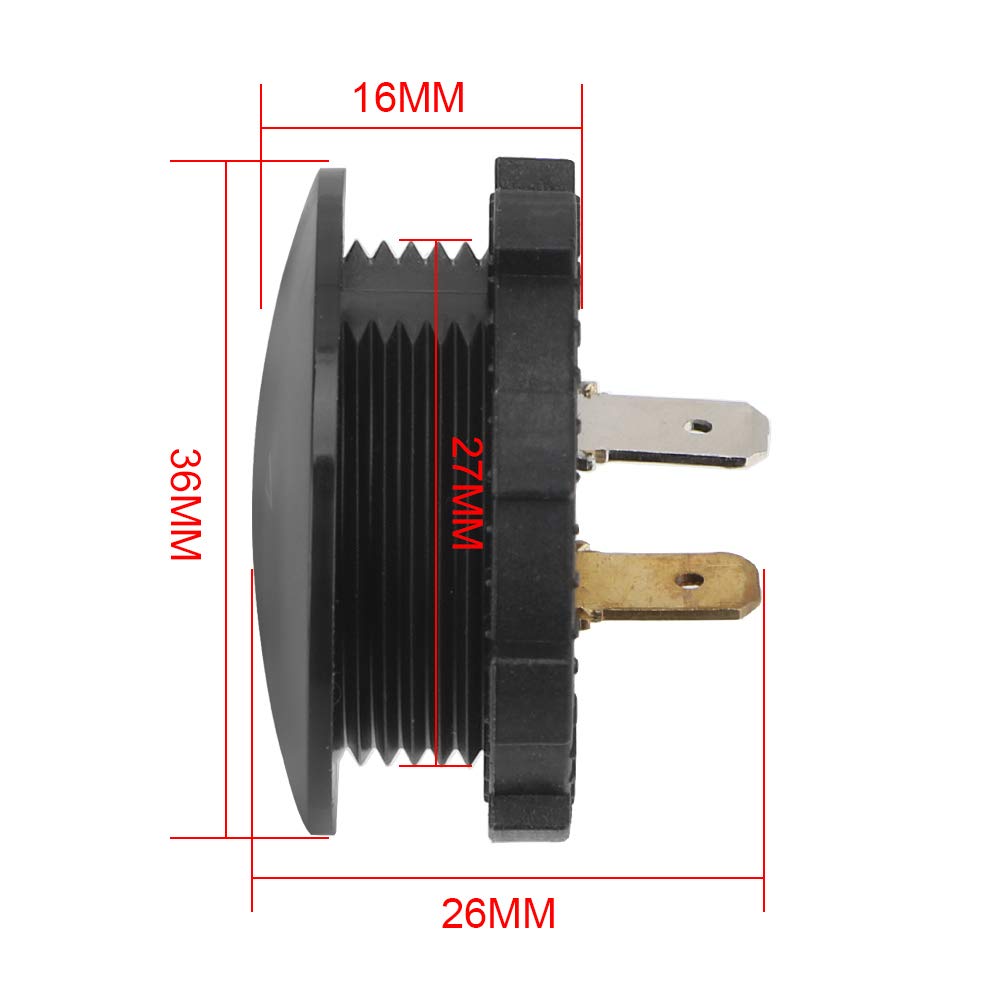 Mini Voltímetro Digital, Probador de Voltaje a prueba de agua, pantalla LED, para Coche, Motocicleta, Barco, Camión, Plástico ABS, DC 12V-24V (Rojo)