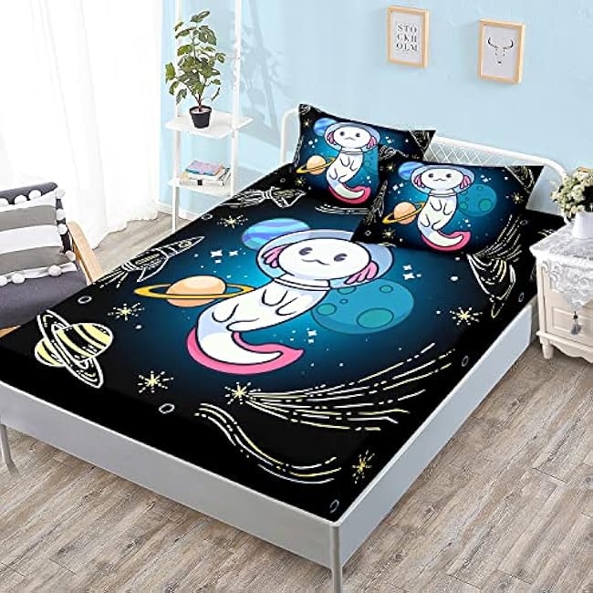 HOSIMA Gaming Bedding Gamepad Fitted Sheet Twin Size and Gamer Bedding Sets for Boys Used to Gamer Room Decor,1 Fitted Sheet+2 Pillowcases.