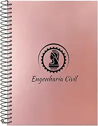 Caderno Colegial 10 Matérias Profissões Engenharia Civil (Rosê Gold)