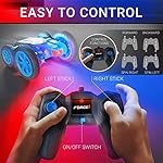 Force1 Tornado Blue LED Remote Control Car for Kids- Double Sided Driving Fast RC Cars 360 Flips, Outdoor 4WD Off Road Stunt RC Car, All Terrain Tires, RC Crawler Rechargeable Battery, 2.4GHz Remote - Image 3