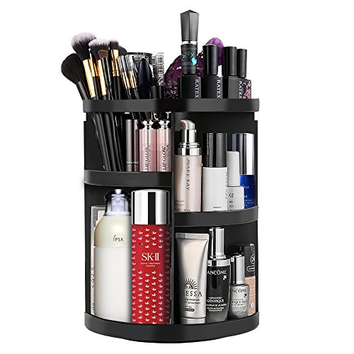 Etmury 360 Rotating Makeup Organizer Storage Holder, Adjustable Make Up Caddy Spinning Bathroom/Vanity Countertop Shelf, Save Space Carousel Cosmetic Accessries Display Case