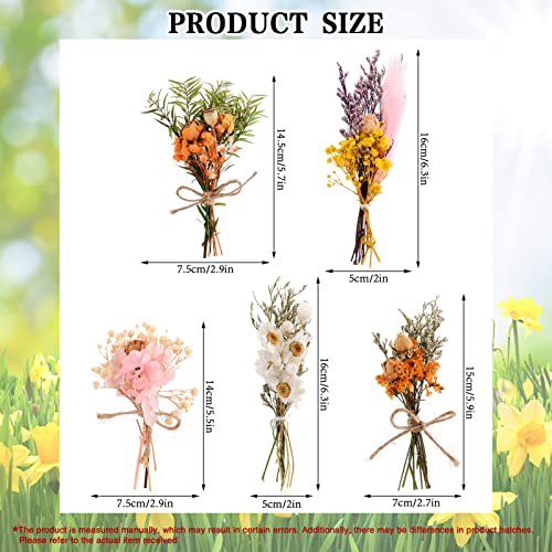 10 piezas mini ramos de flores secas para manualidades miniatura 2