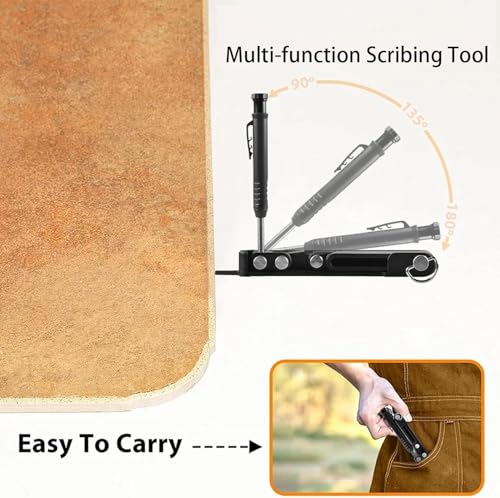 Risegun Anreißwerkzeug Multifunktions Baustift Zimmermannsbleistift Anreißer-Linienmarker mit Tiefem Lochstift, DIY Holzbearbeitung Anreißer Markierungswerkzeuge