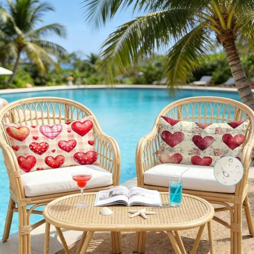 Coussin extérieur imperméable rouge pour décorer votre jardin