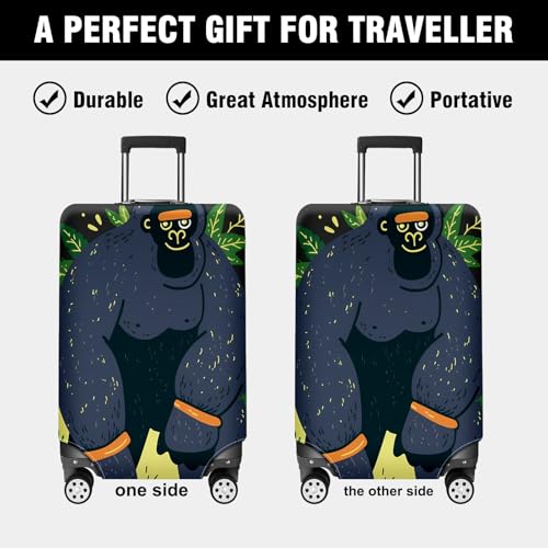 Travel Luggage Cover Suitcase Protector Scratch-Resistant Fit Not Included Suitcase Black Monkey M-22-24in 6
