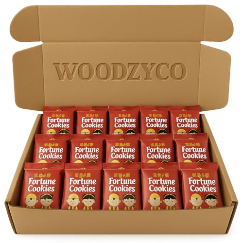 Fortune Cookies x 25 (Pack of 25) Delightful Treats with Surprising Messages Perfect for Parties Celebrations and Special Occasions WoodzyCo Exclusive