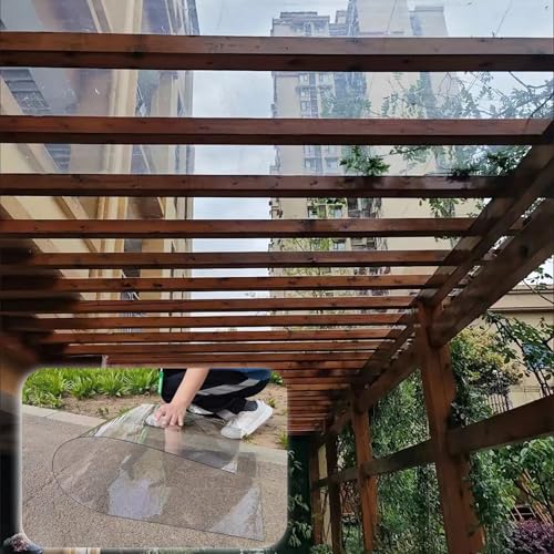 Hoja de policarbonato transparente de 2 mm, paneles de invernadero duraderos para aislamiento de techos e iluminación diurna, resistentes a la deformación, cubiertas de garaje y cobertizos de 4 x 16.4