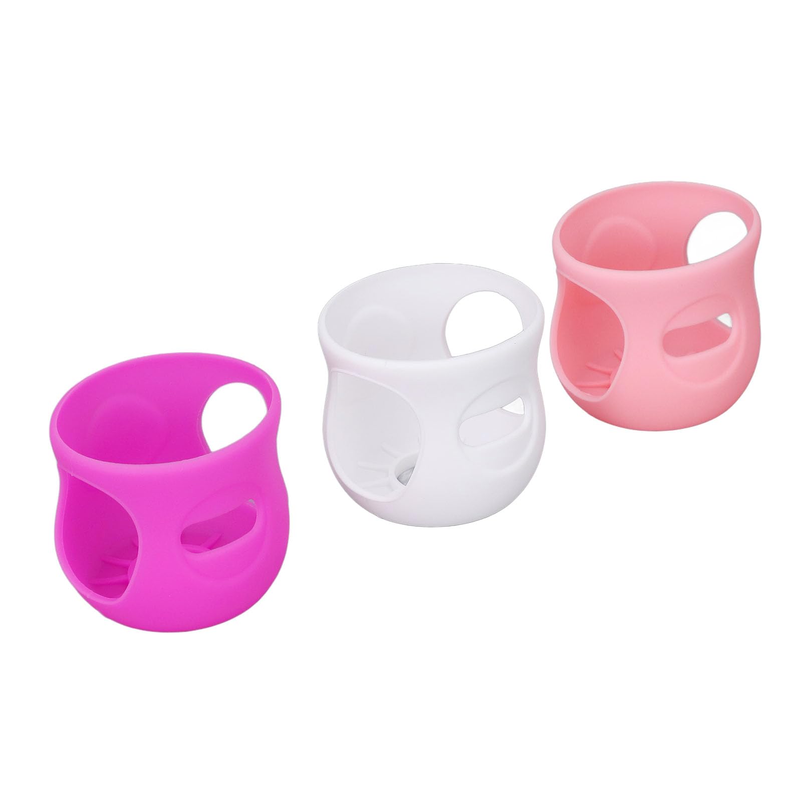Generic Feeder Bottle Silicone Sleeve Reusable Dishwasher Safe Cover for 4 Oz Glass Baby Bottles Beautiful Design for Parents (White+Pink+Purple)