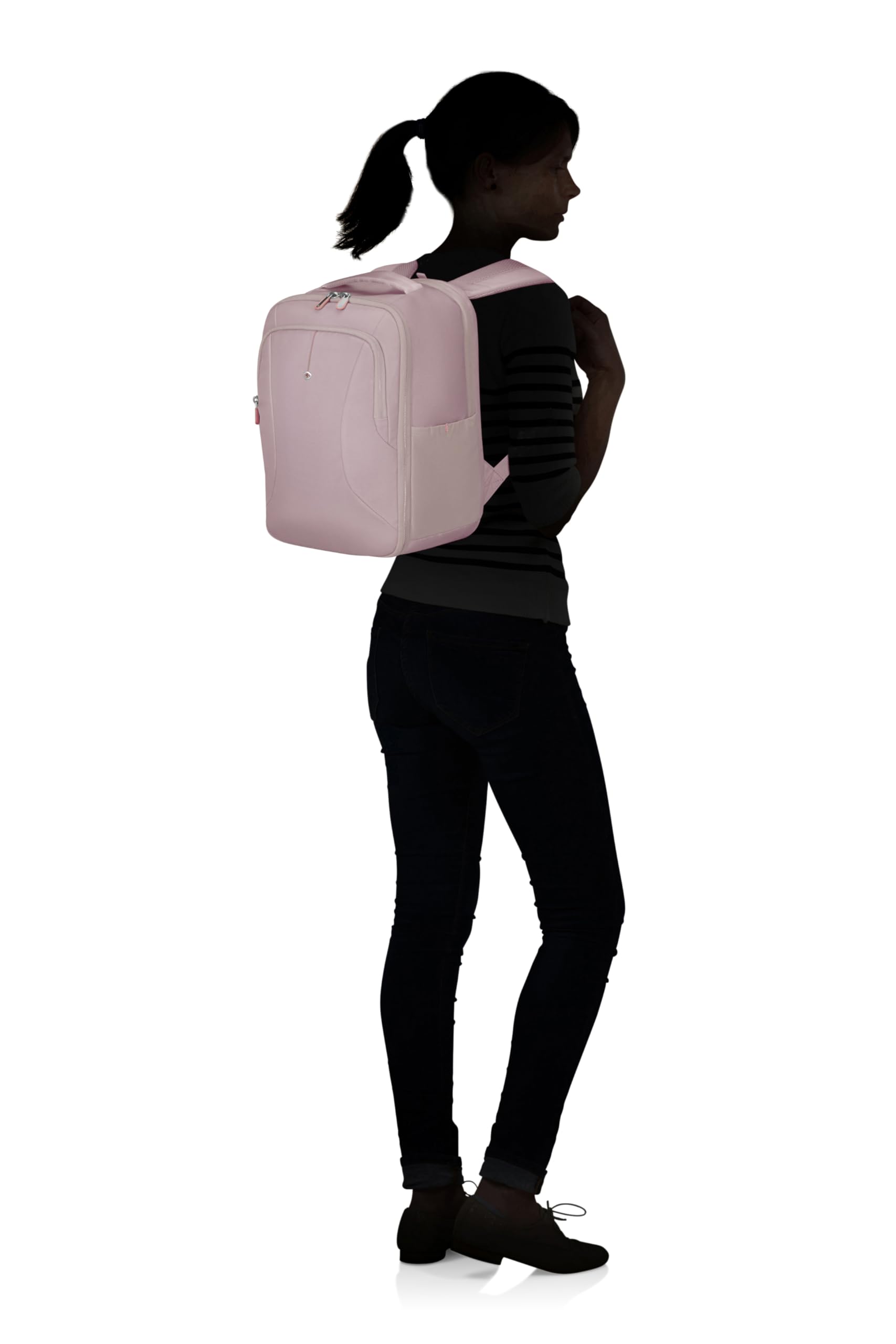 Samsonite Guardit Classy 2.0 - Zaino cabina donna, 40x30x20 cm - Bagaglio a mano underseat per Ryanair, Wizz Air & Vueling, Scomparto laptop 15.6", Grigio (Stone Grey)