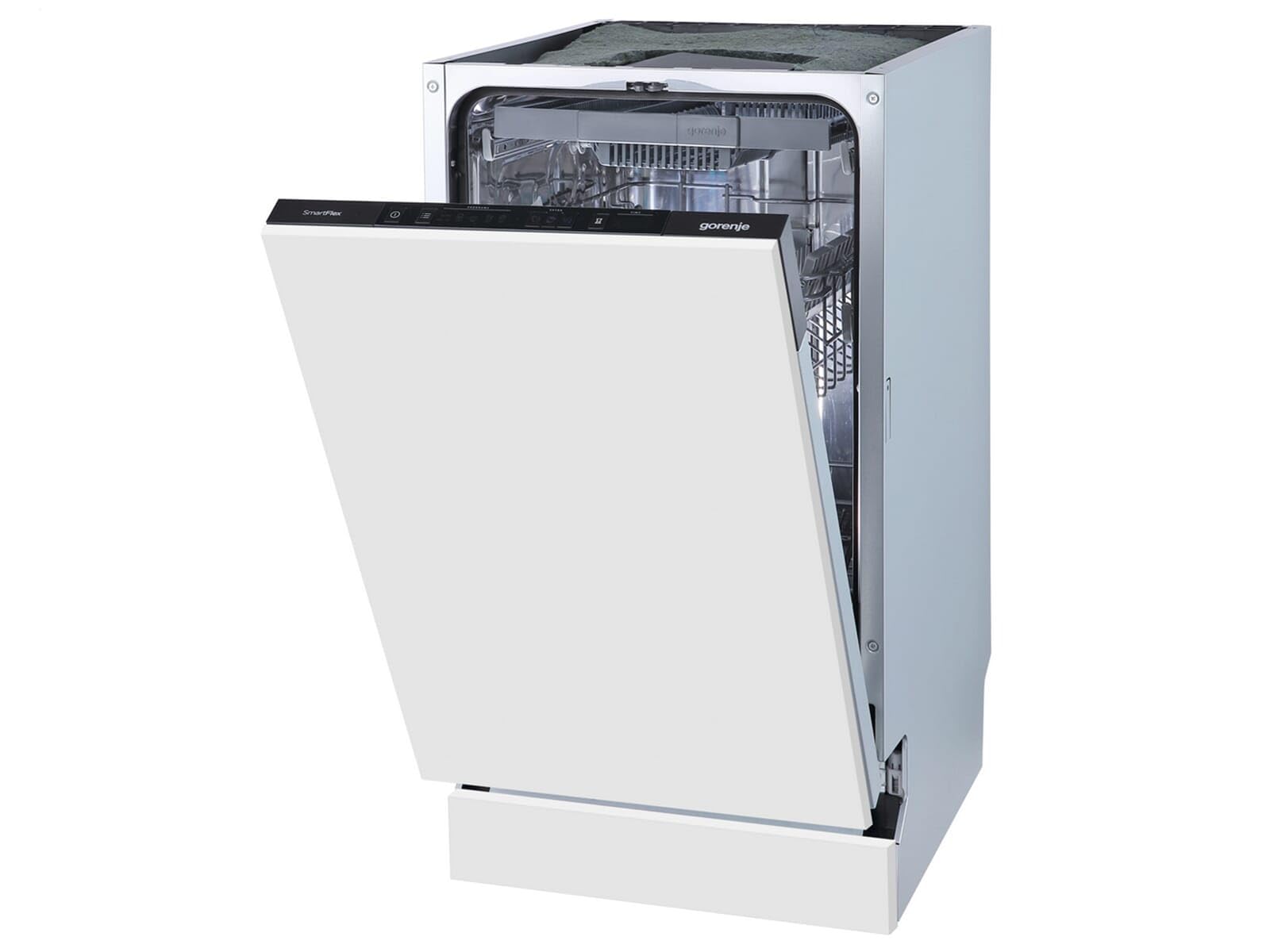 Gorenje GV 561 D10 - Lavavajillas totalmente integrado, 45 cm, 11 cubiertas, 3 cestas, 5 programas, motor inverter, SpeedWash, función 3 en 1, TotalDry, protección completa contra desbordamiento
